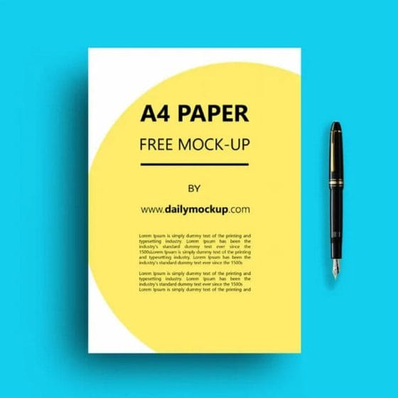 A4 Paper Free Mockup PSD