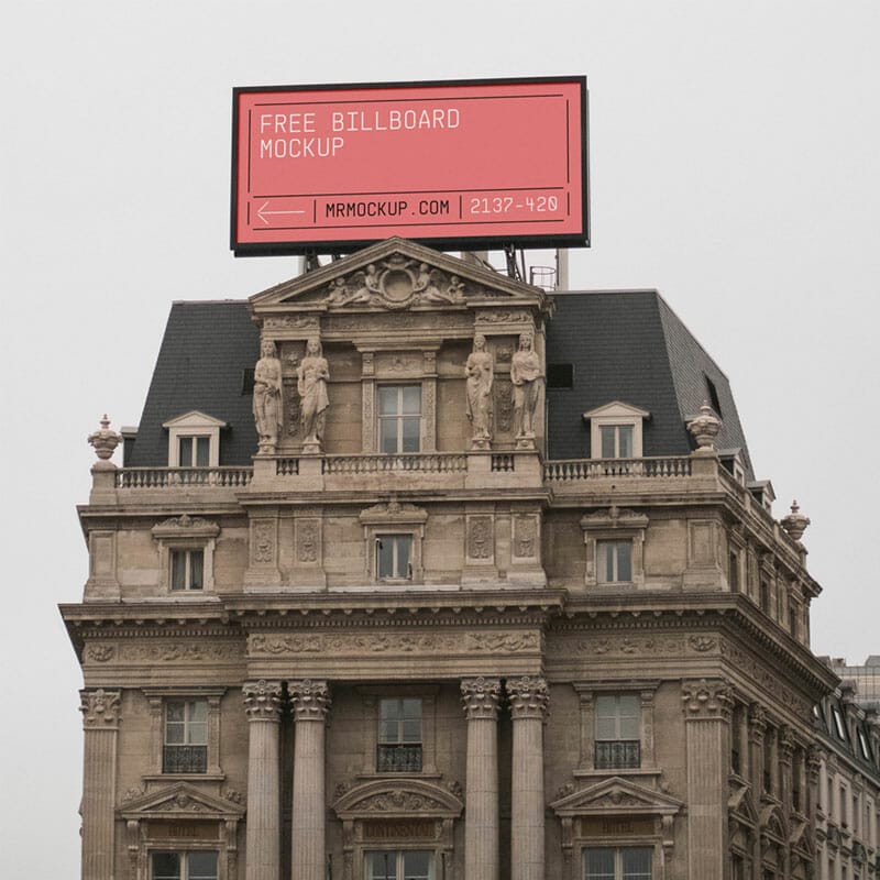 Billboard On Tenement Mockup