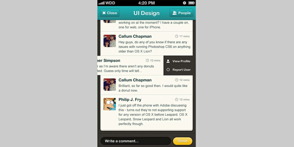 Chatroom iPhone UI