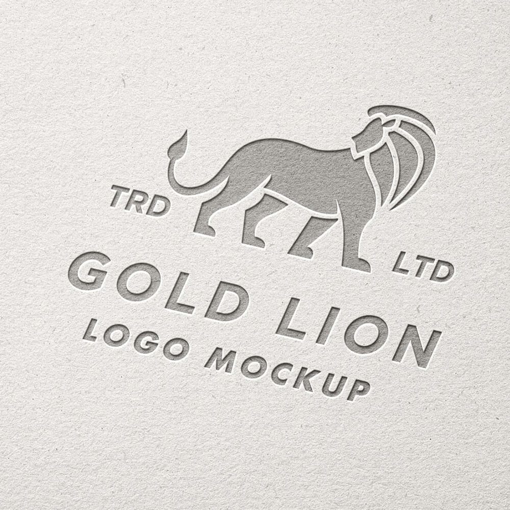 Debossed Paper Logo Mockup