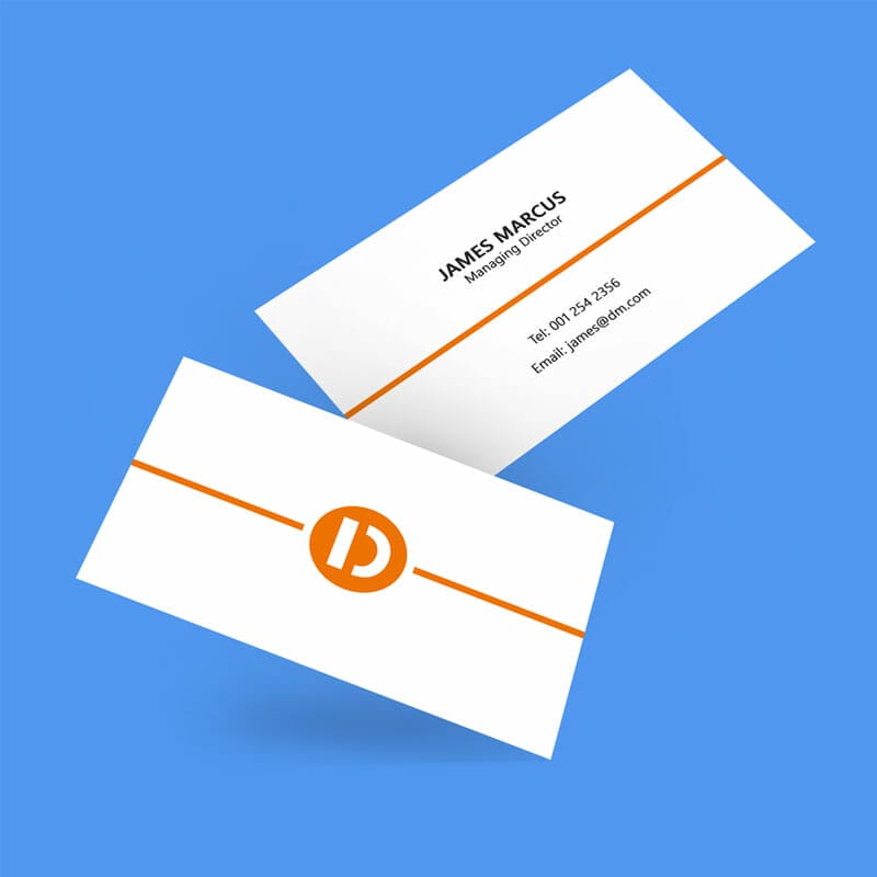 Flying Business Card Mockup