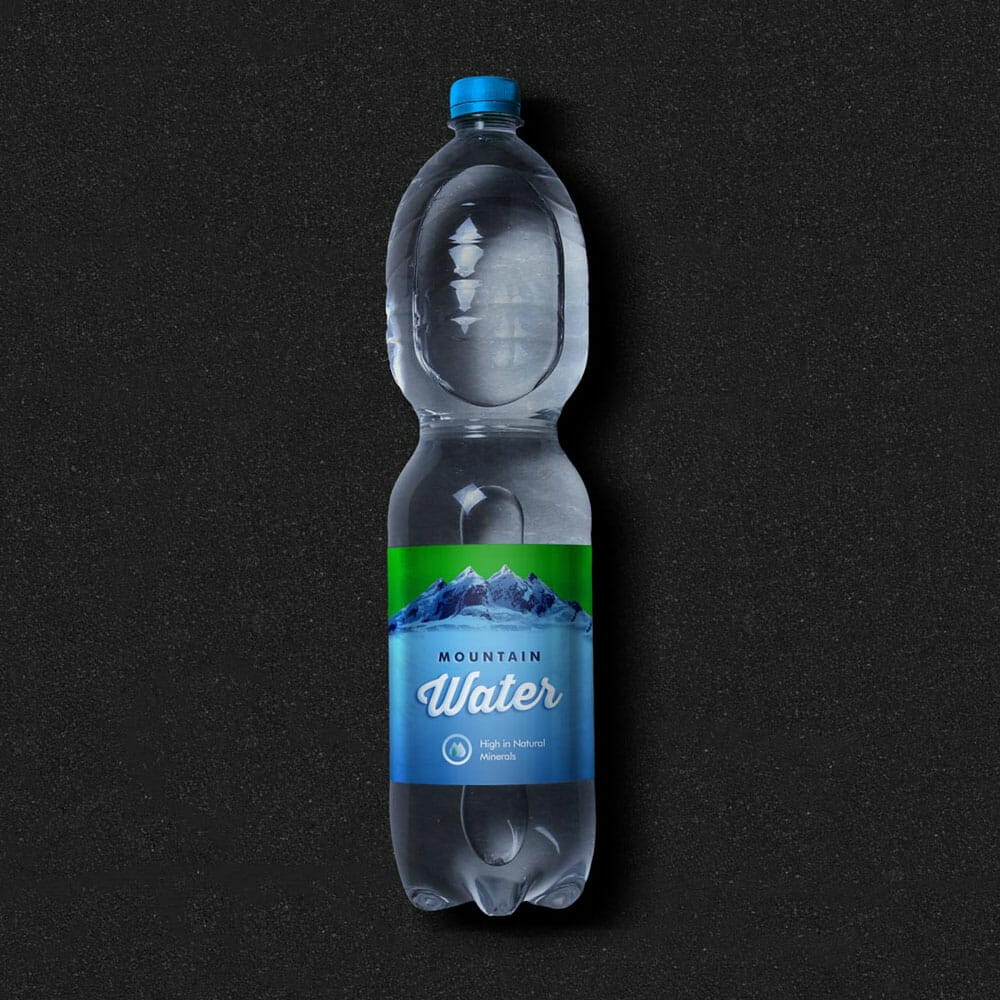 Free 1 Liter Water Bottle Mockup PSD