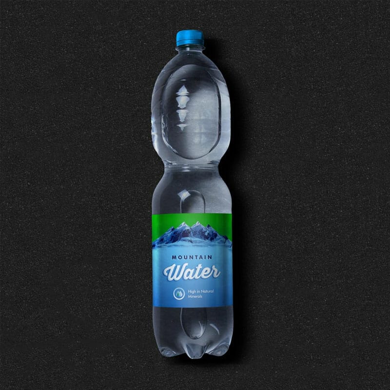 Free 1 Liter Water Bottle Mockup PSD