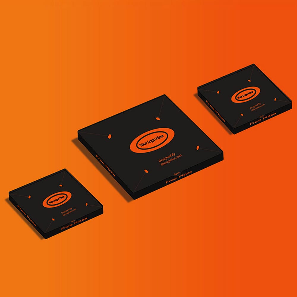 Free 3D Pizza Box Mockup
