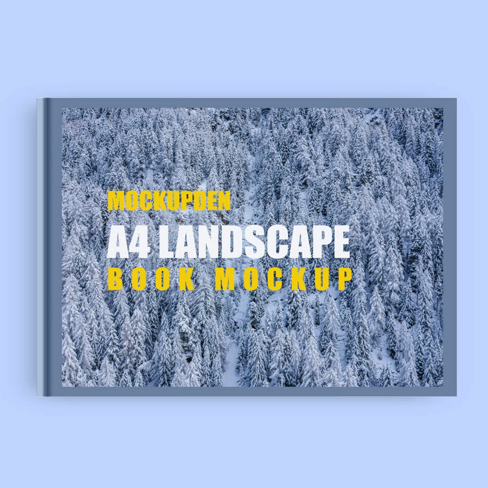 Free A4 Landscape Book Mockup PSD Template