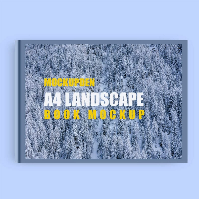 Free A4 Landscape Book Mockup PSD Template