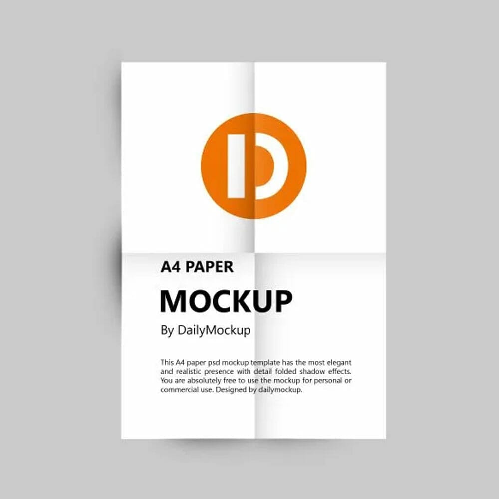 Free A4 Mockup PSD Template
