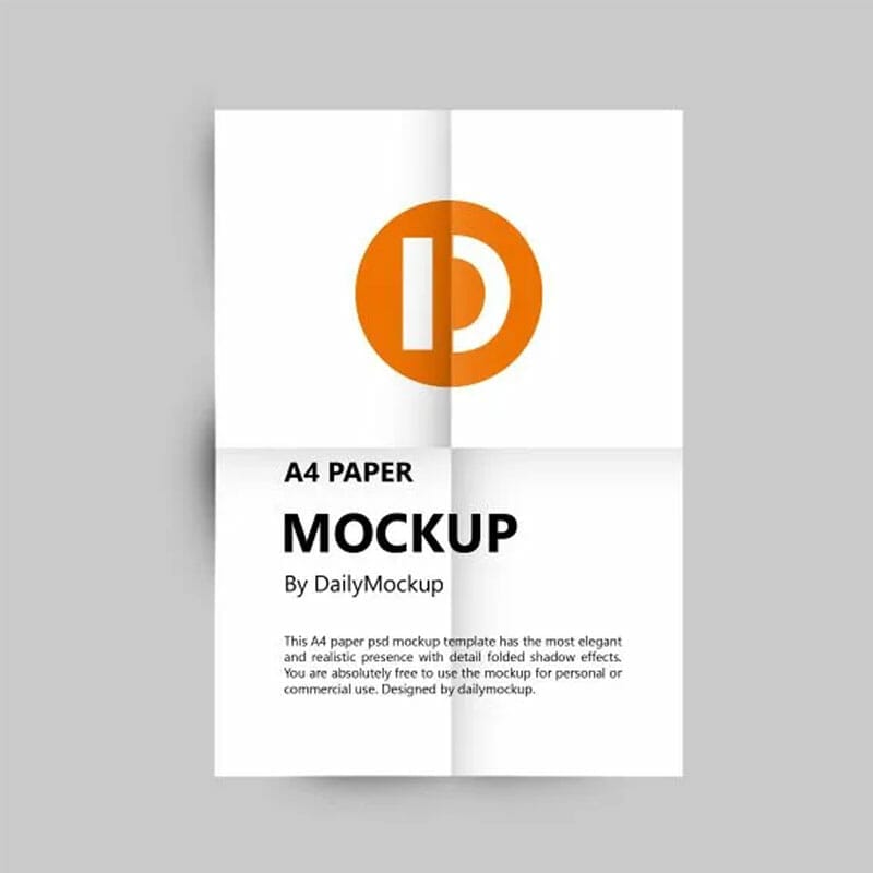 Free A4 Mockup PSD Template