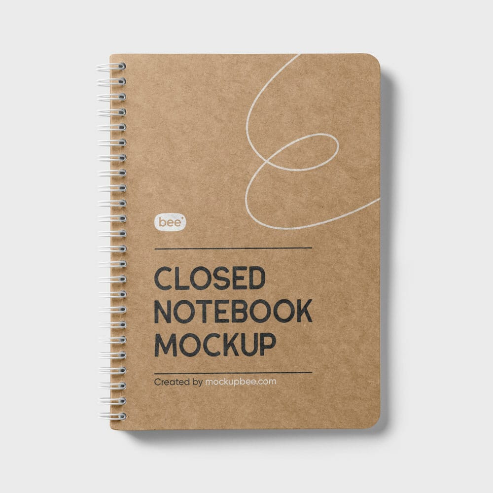 Free Closed Notebook Mockup