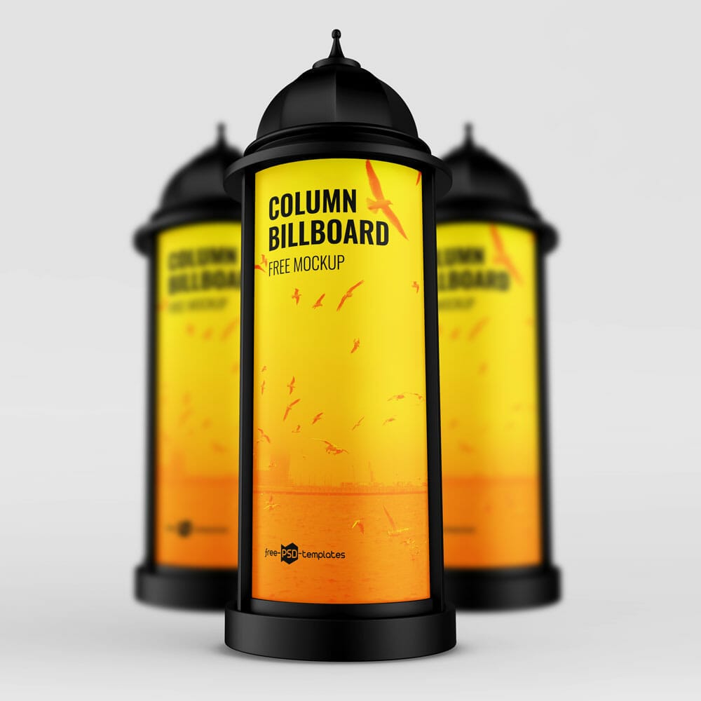 Free Column Billboard Mockup