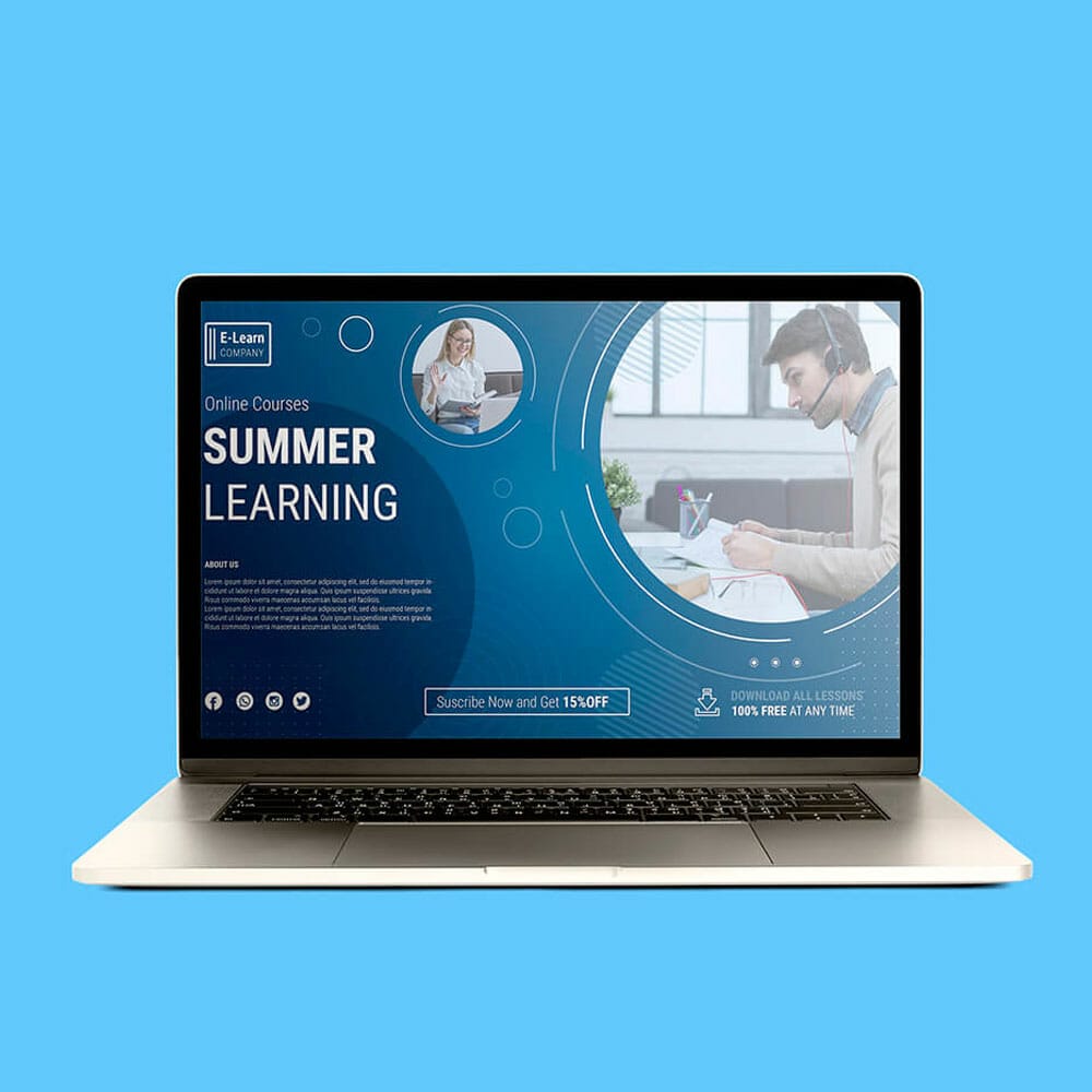 Free Desktop Banner Ad Mockup PSD Template