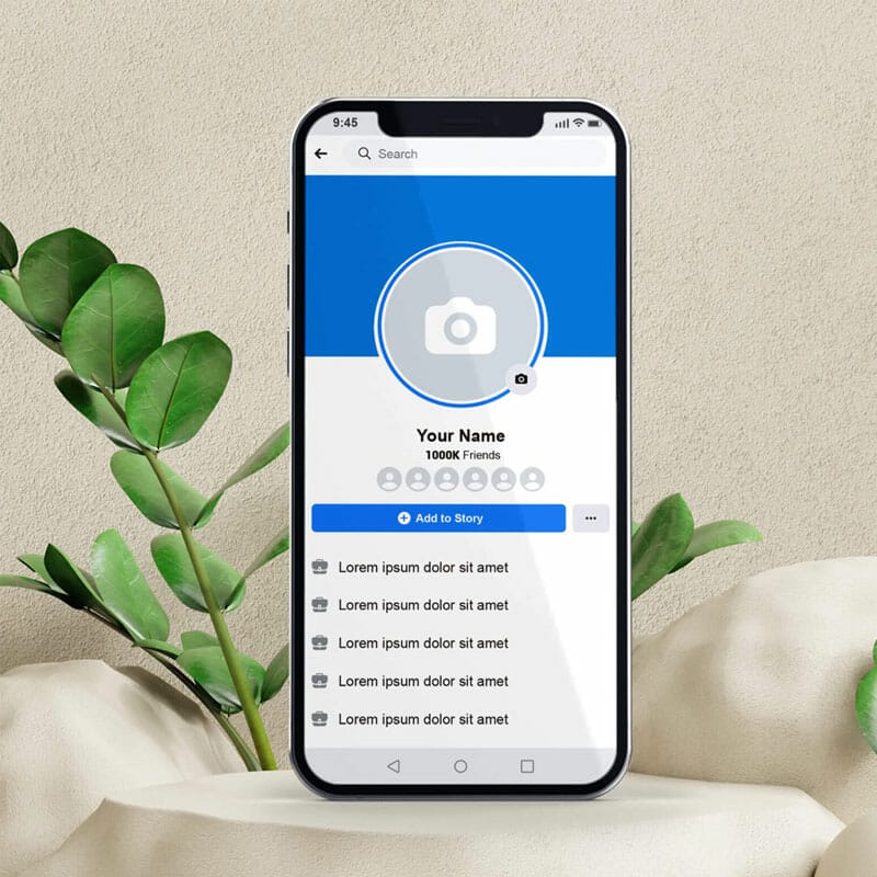 Free Facebook Profile Mockup PSD Template