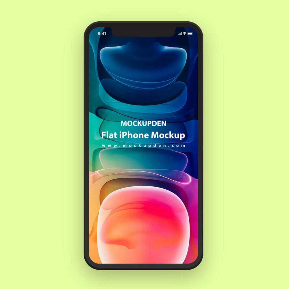Free Flat iPhone Mockup PSD Template