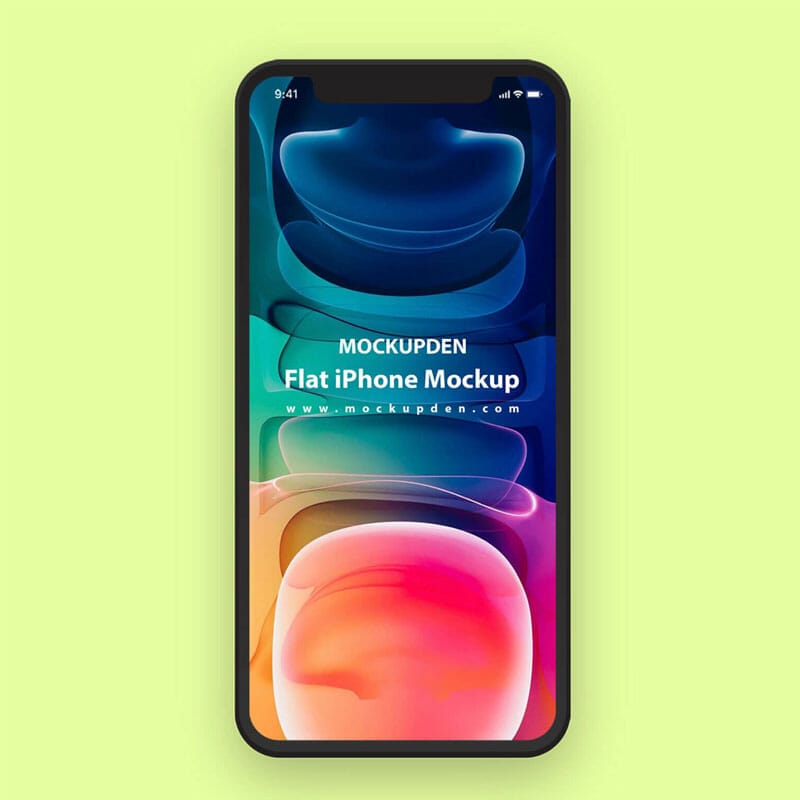 Free Flat iPhone Mockup PSD Template