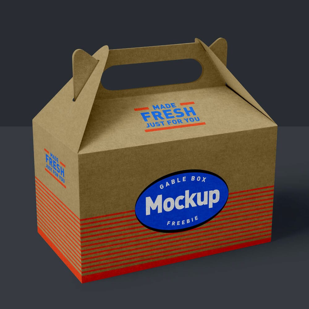 Free Gable Box Mockup PSD