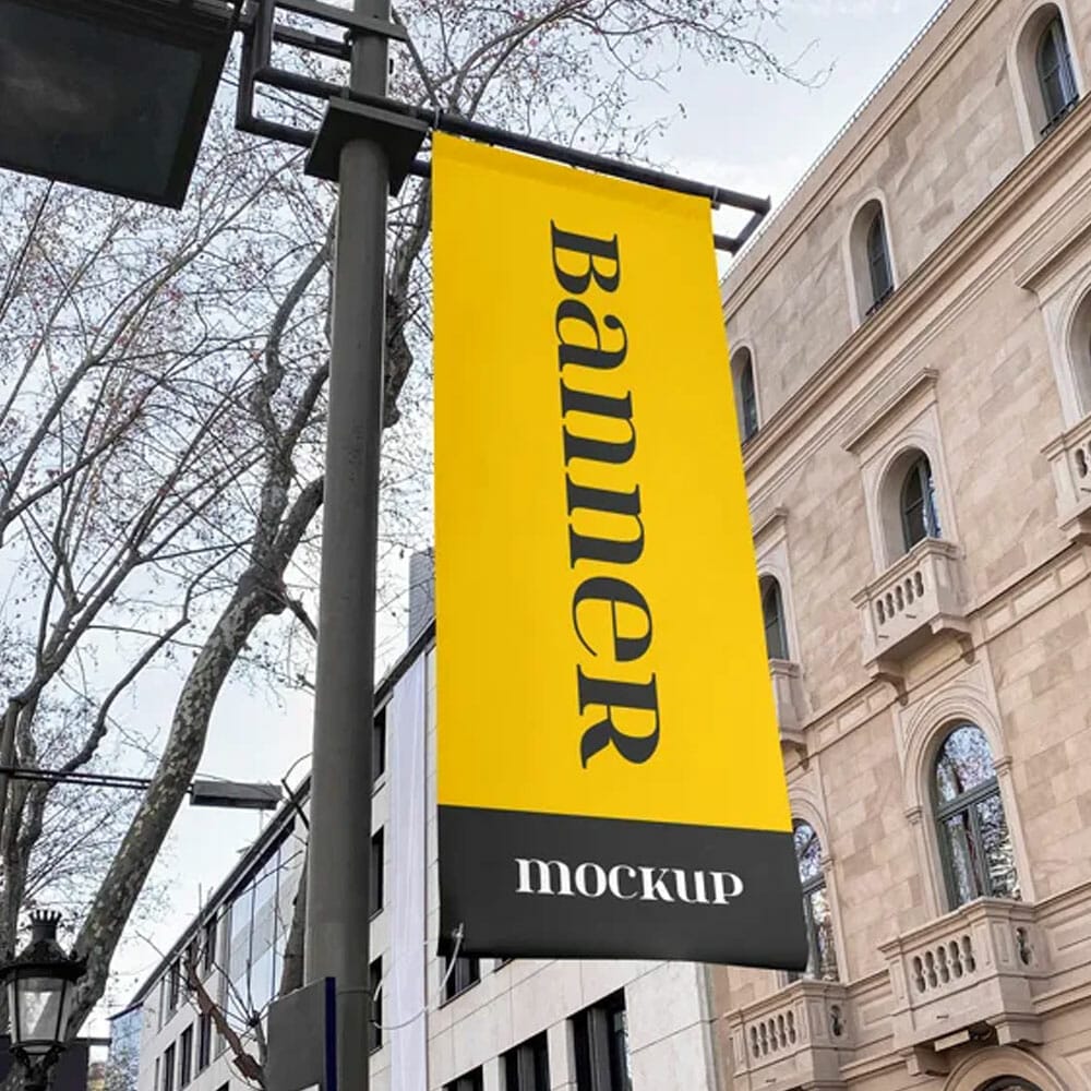 Free Hanging Banner Mockup