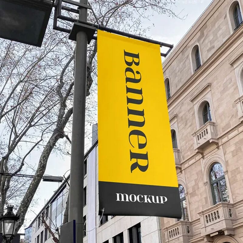 Free Hanging Banner Mockup