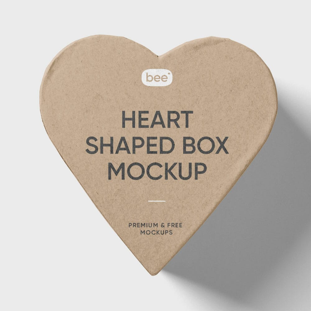 Free Heart Shaped Box Mockup