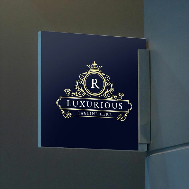 Free Interior Signage Mockup PSD Template