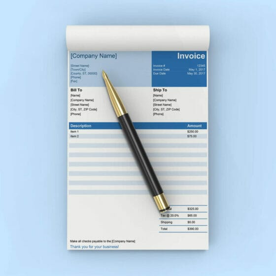 Free Invoice Book Mockup PSD Template CSS Author