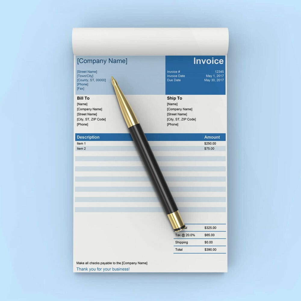 Free Invoice Book Mockup PSD Template