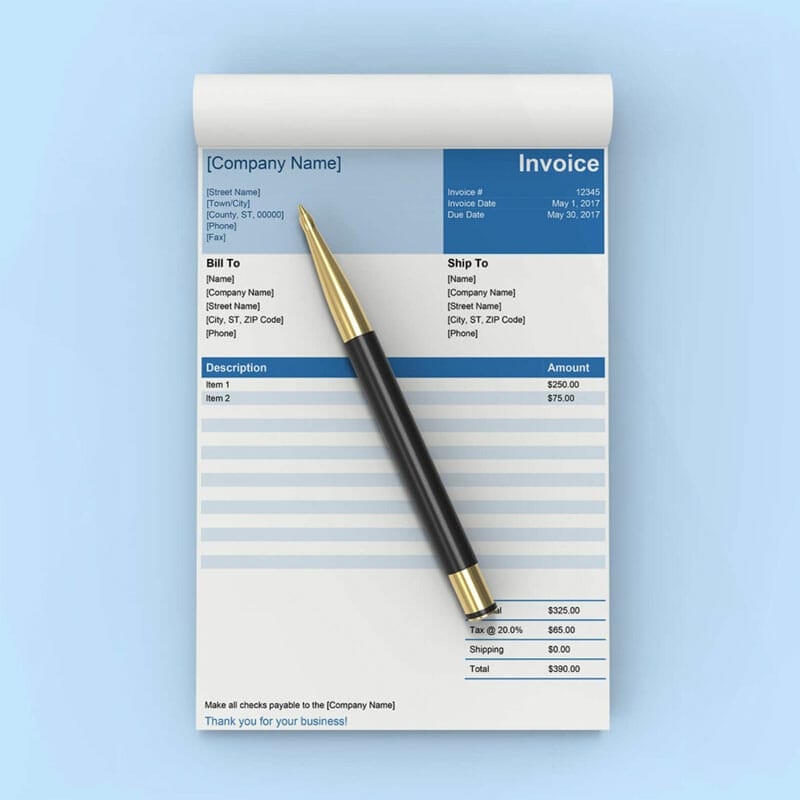 Free Invoice Book Mockup PSD Template