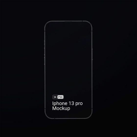 Free Iphone 13 Pro Mockup On Black Background Front View
