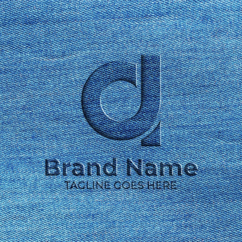 Free Jeans Logo Mockup PSD Template