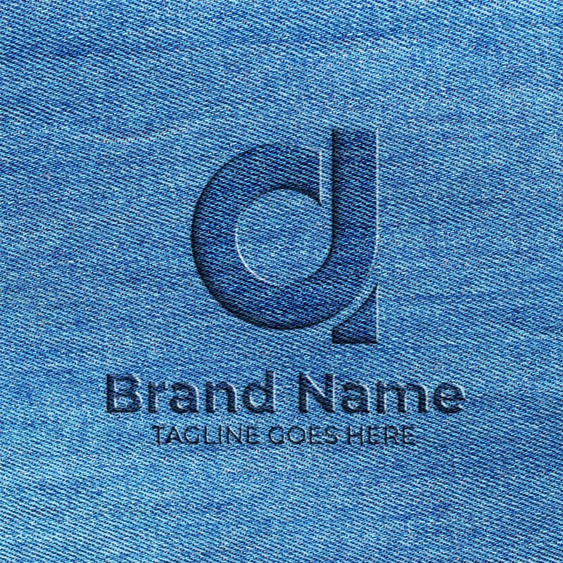 Free Jeans Logo Mockup PSD Template