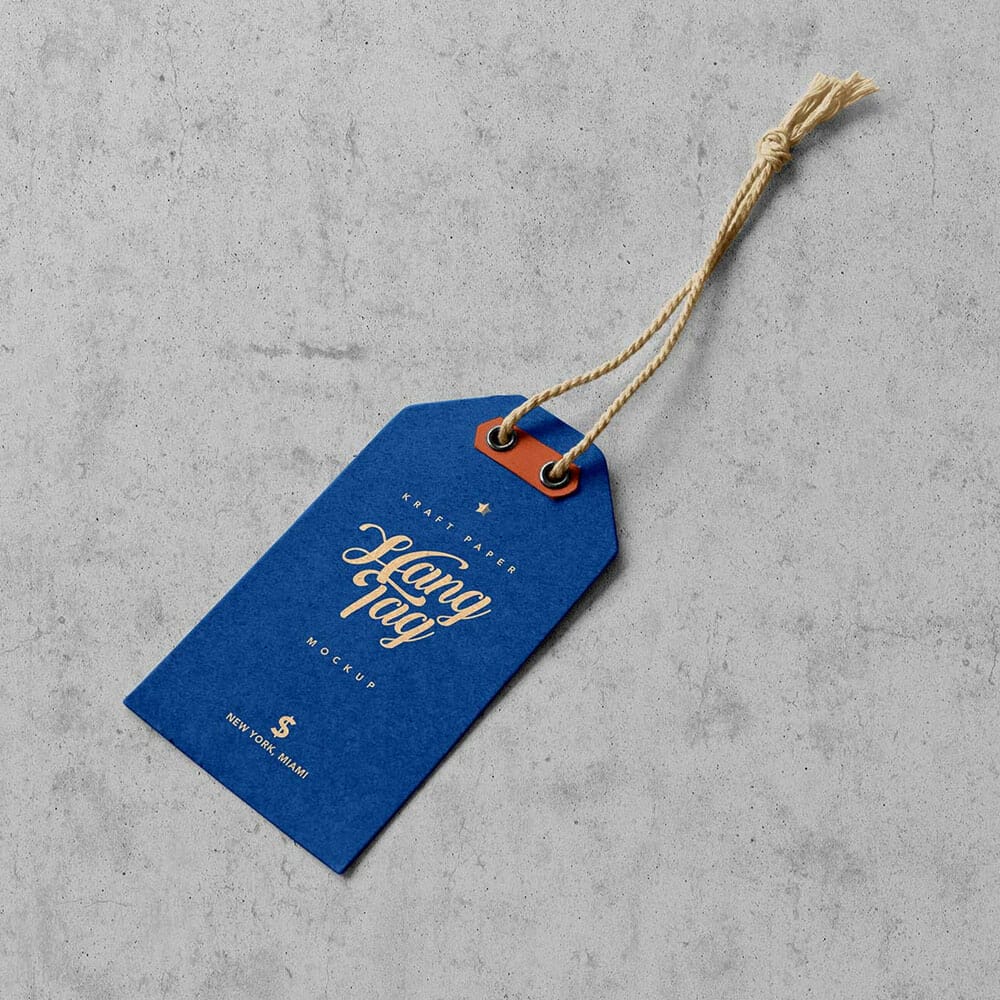 Free Kraft Paper Hang Tag Mockup PSD