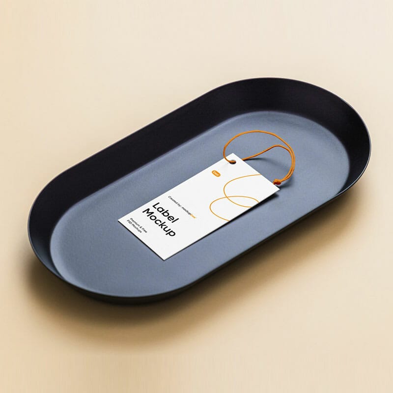 Free Label On Plate Mockup
