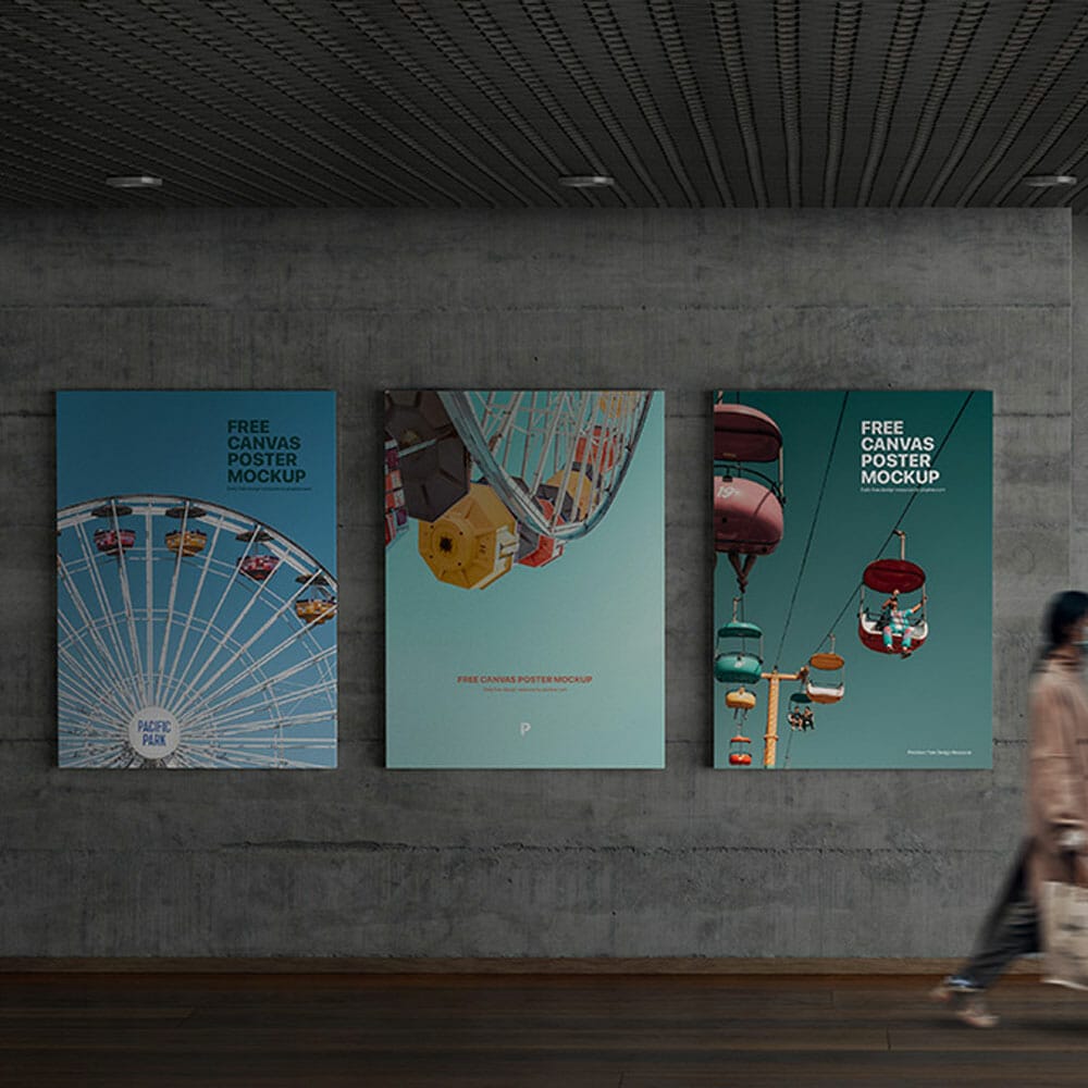Free Large Canvas Posters Mockup