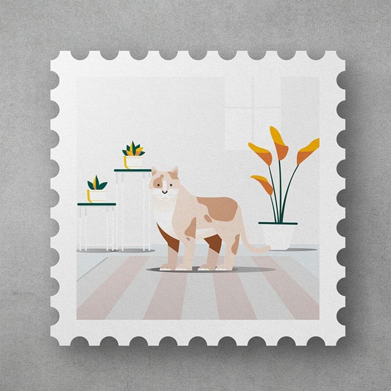 Free Mailo Stamp Mockup Scene
