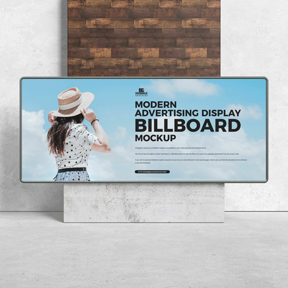 Free Modern Advertising Display Billboard Mockup