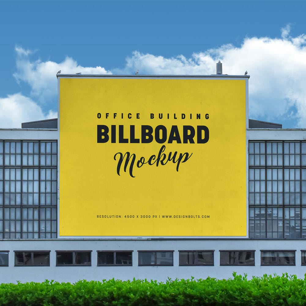Free Office Building Billboard Mockup PSD