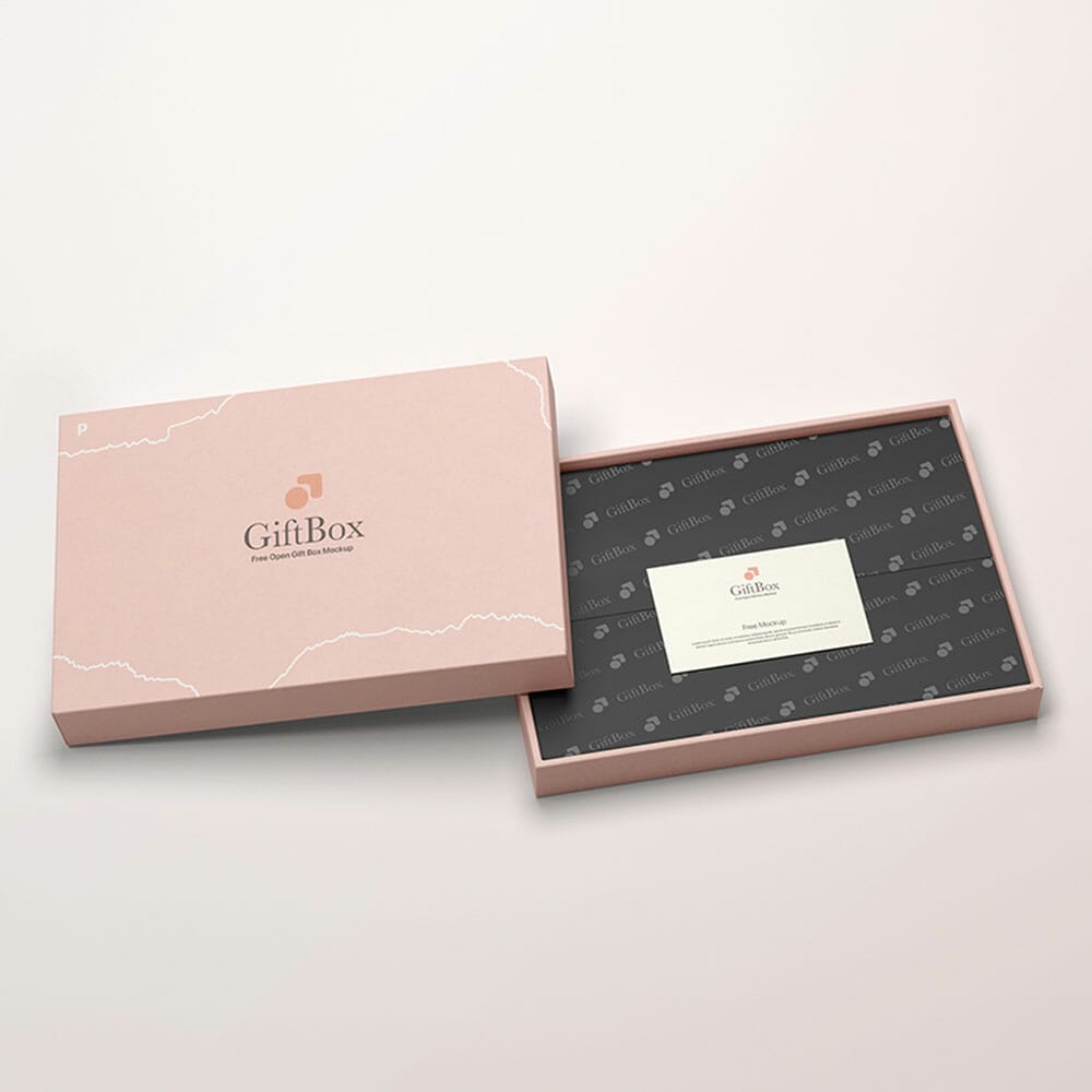 Free Open Gift Box Mockup