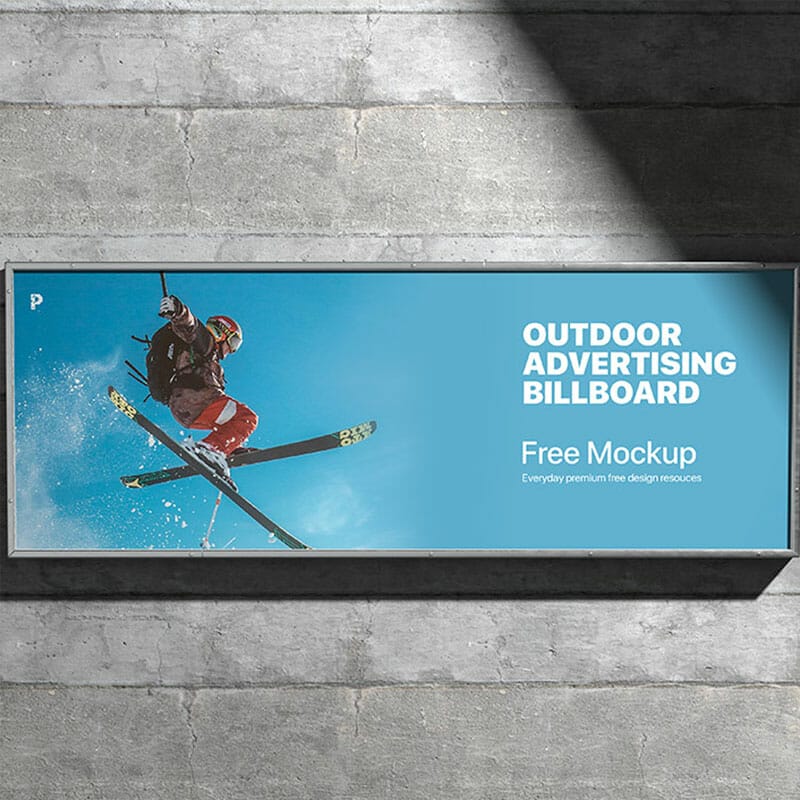 Free Outdoor Advertising Billboard PSD Mockup