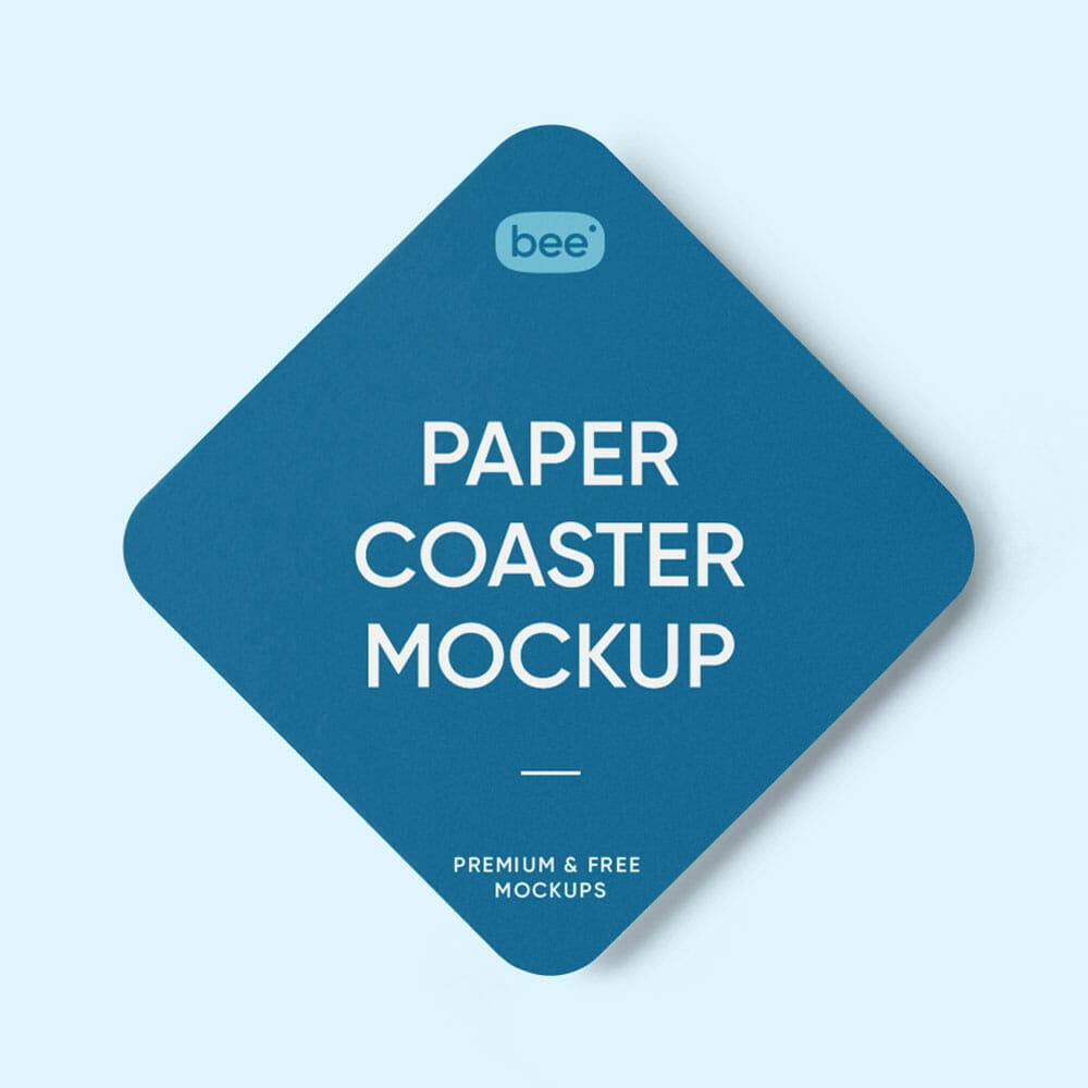 Free Paper Coaster Mockup