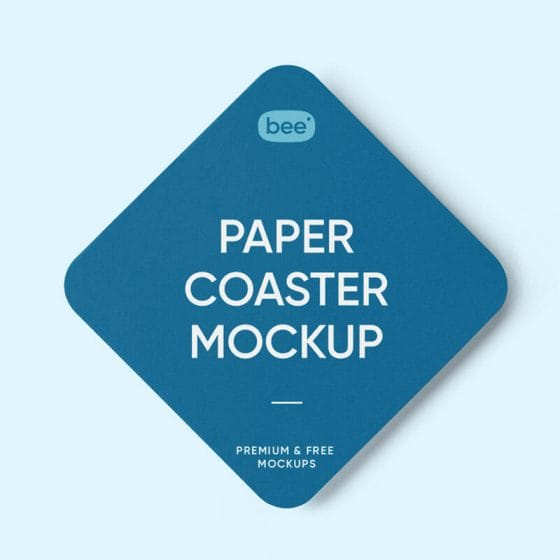 Free Paper Coaster Mockup