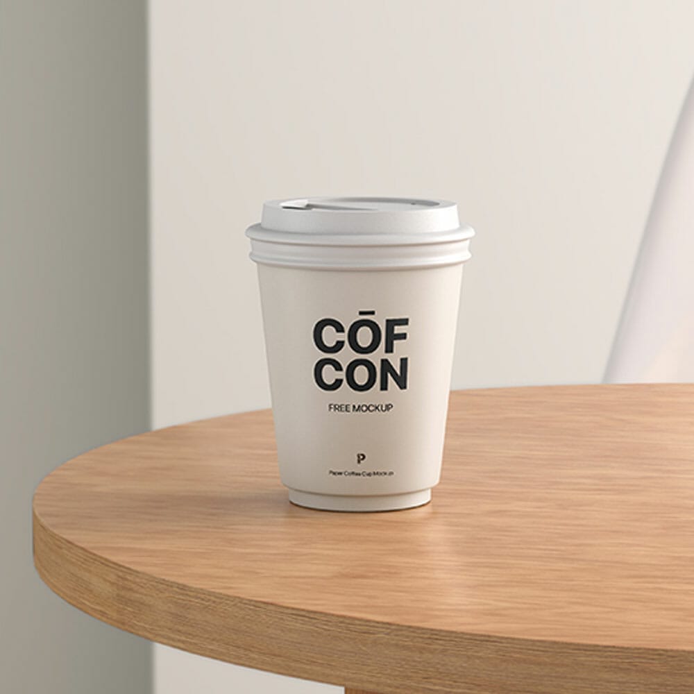 Free Paper Coffee Cup Mockup