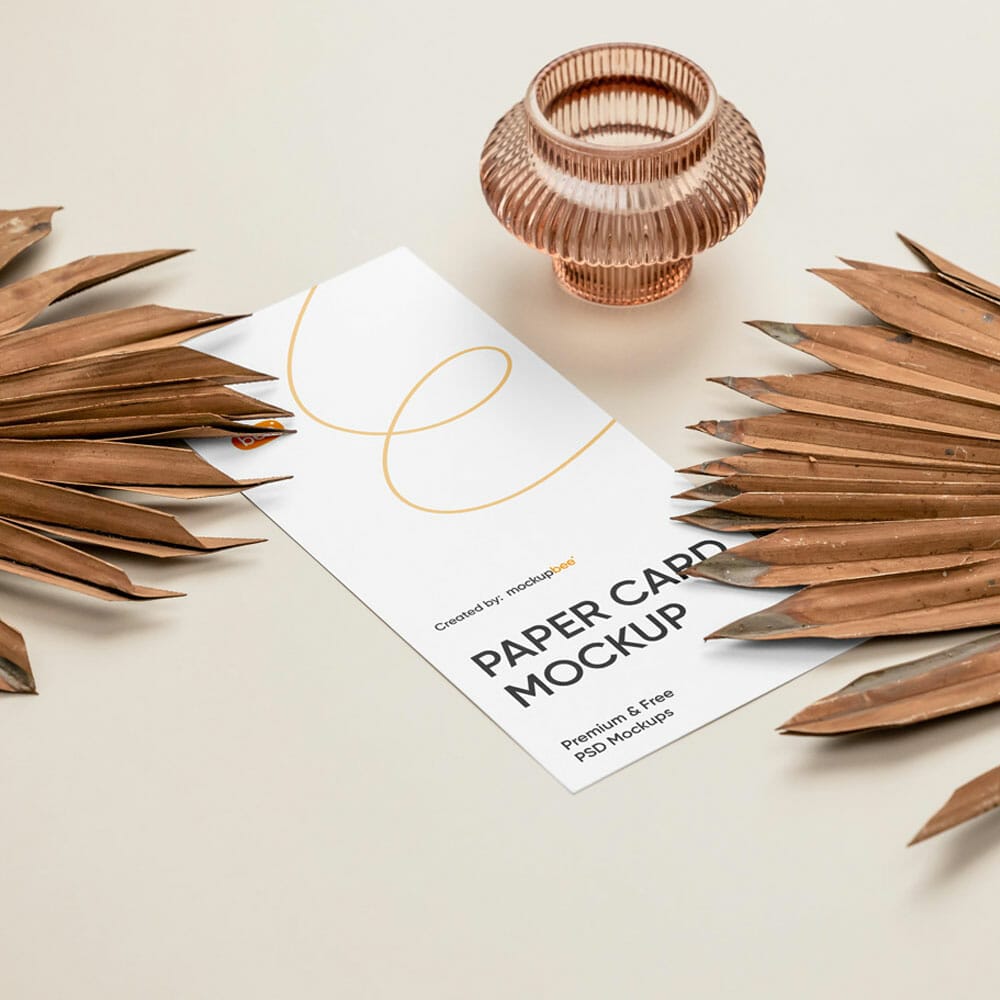 Free Perspective Paper Card Mockup