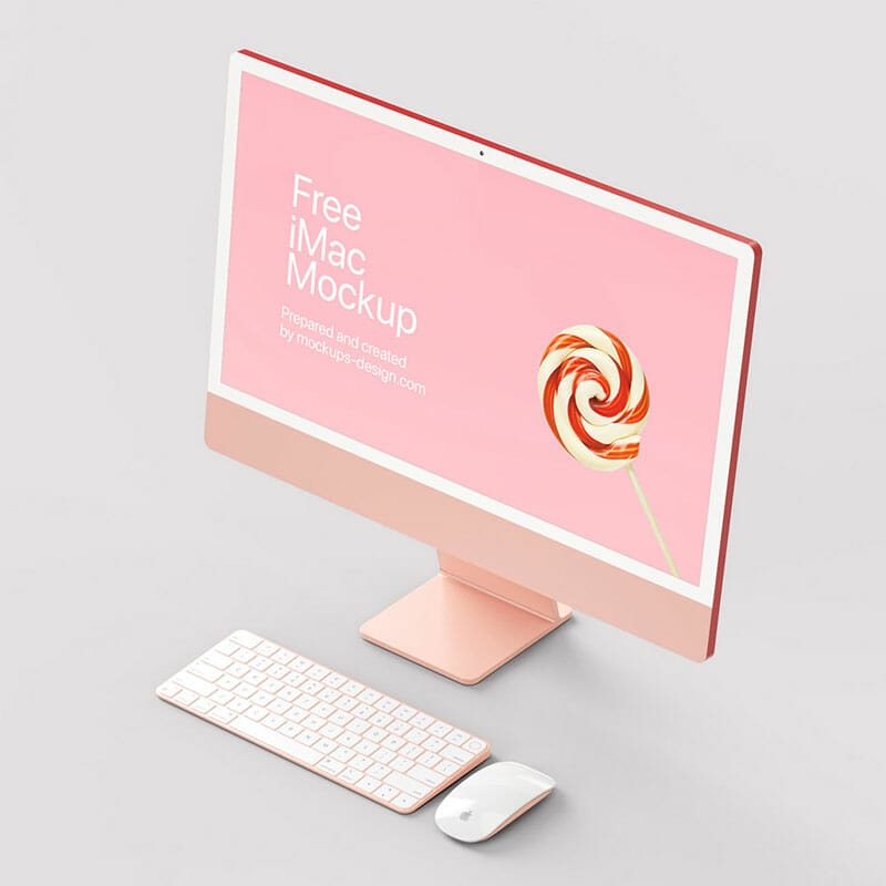 Free Pink iMac Mockup
