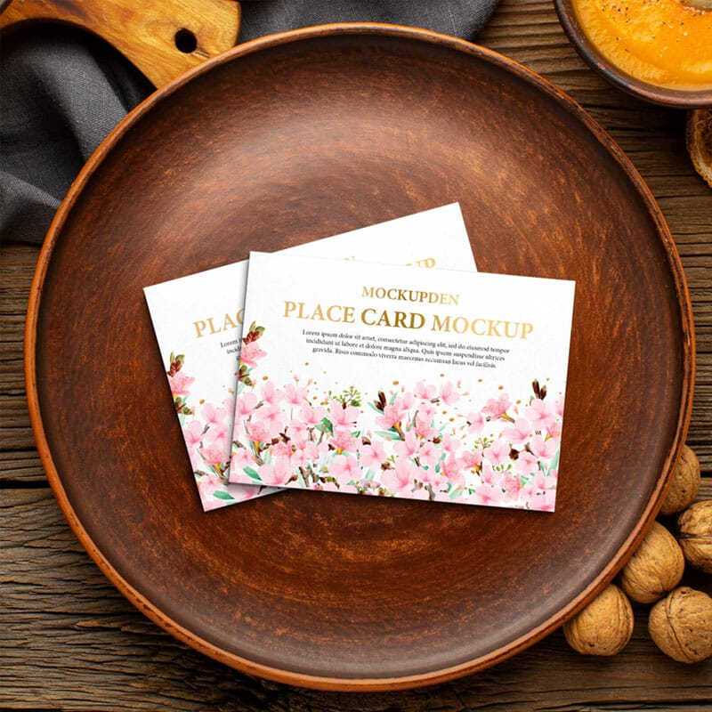Free Place Card Mockup PSD Template