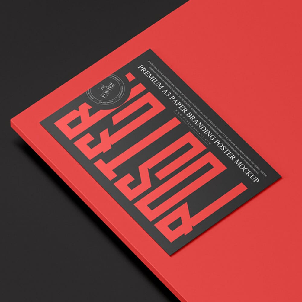 Free Premium A3 Paper Branding Poster Mockup PSD