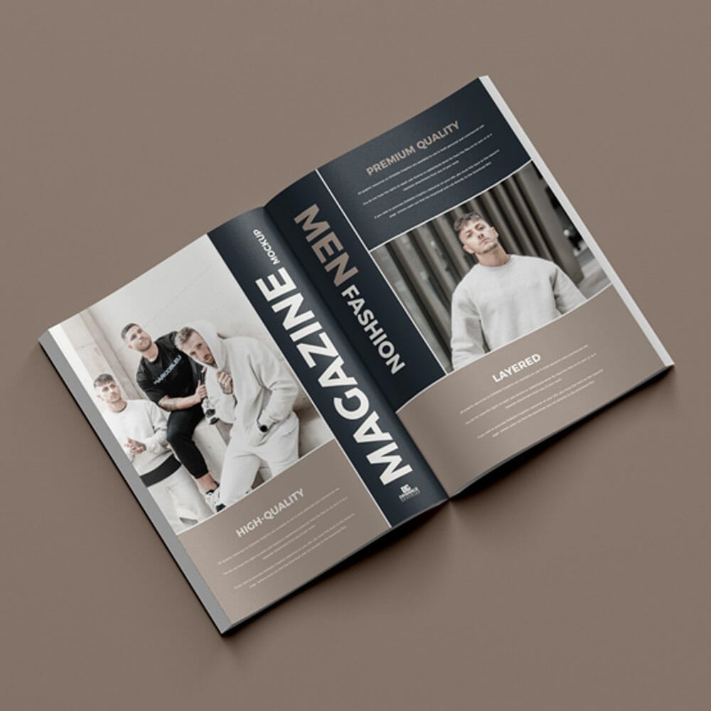 Free Premium Open Magazine Mockup