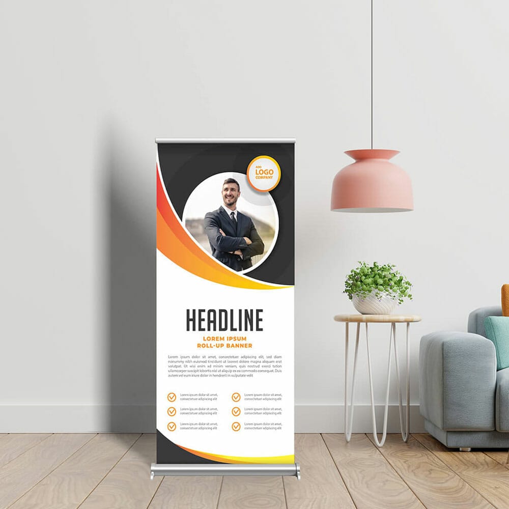 Free Roller Banner Mockup PSD Template