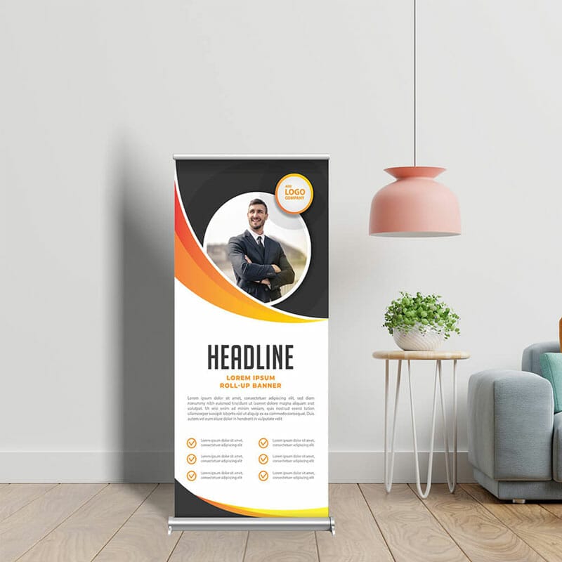 Free Roller Banner Mockup PSD Template