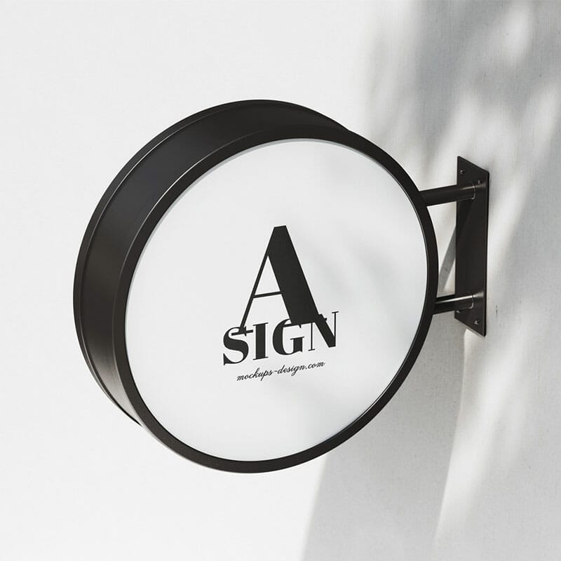 Free Round Street Sign Mockup