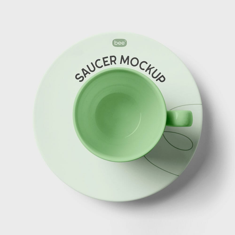 Free Saucer With Cup Mockup