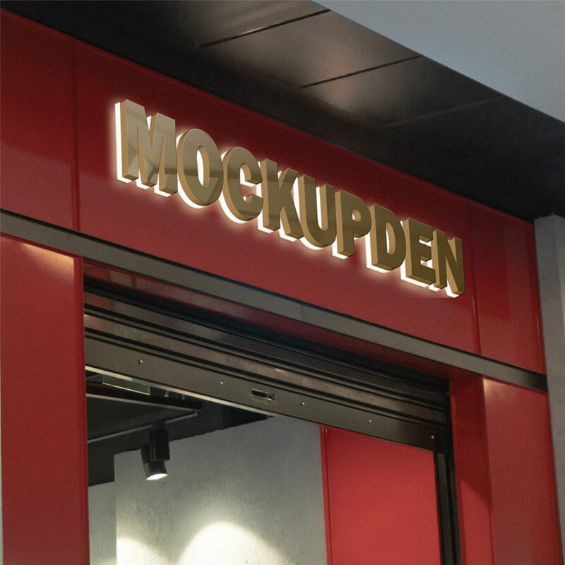 Free Shop Sign Mockup PSD Template